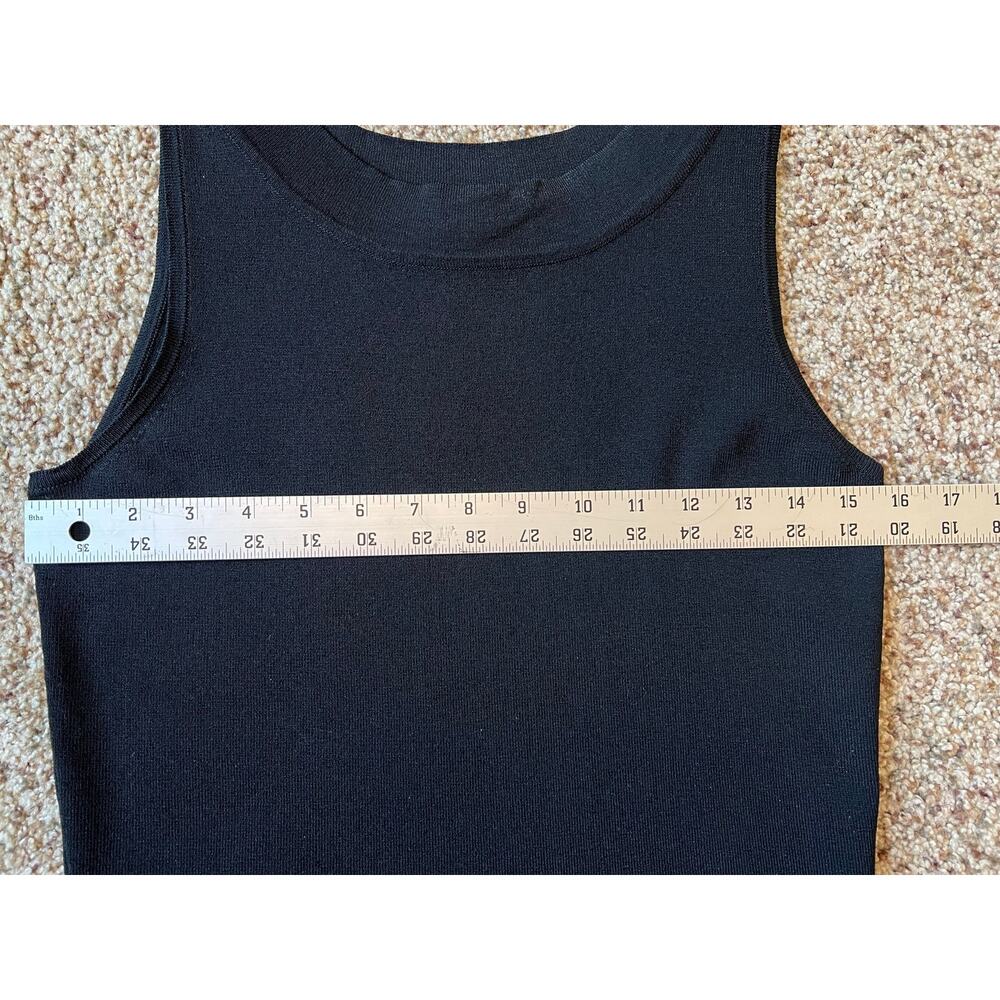 Women's Dress Barn Size Small Black Sleeveless Sweater, Shell, Top, Scoop Neck - Picture 3 of 5